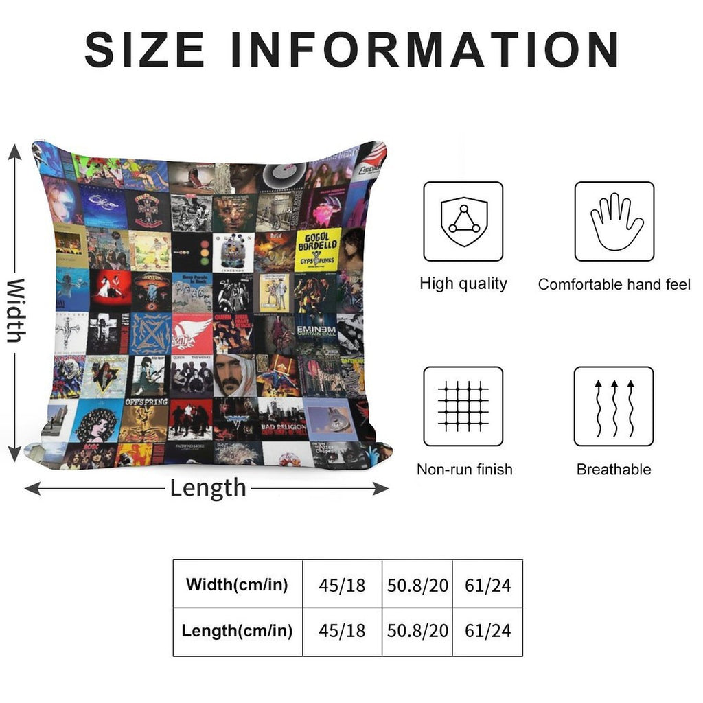 Retro Album Cover Collage Soft Ultra-Soft Texture Throw Pillow