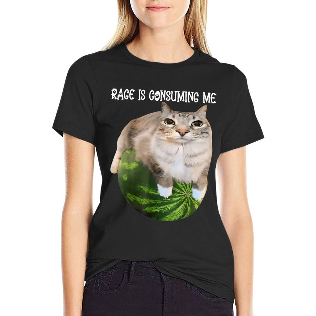 Rage Is Consuming Me Meme Cat Meme Oddly Specific Memes Joke  Rolled Sleeves T-Shirt