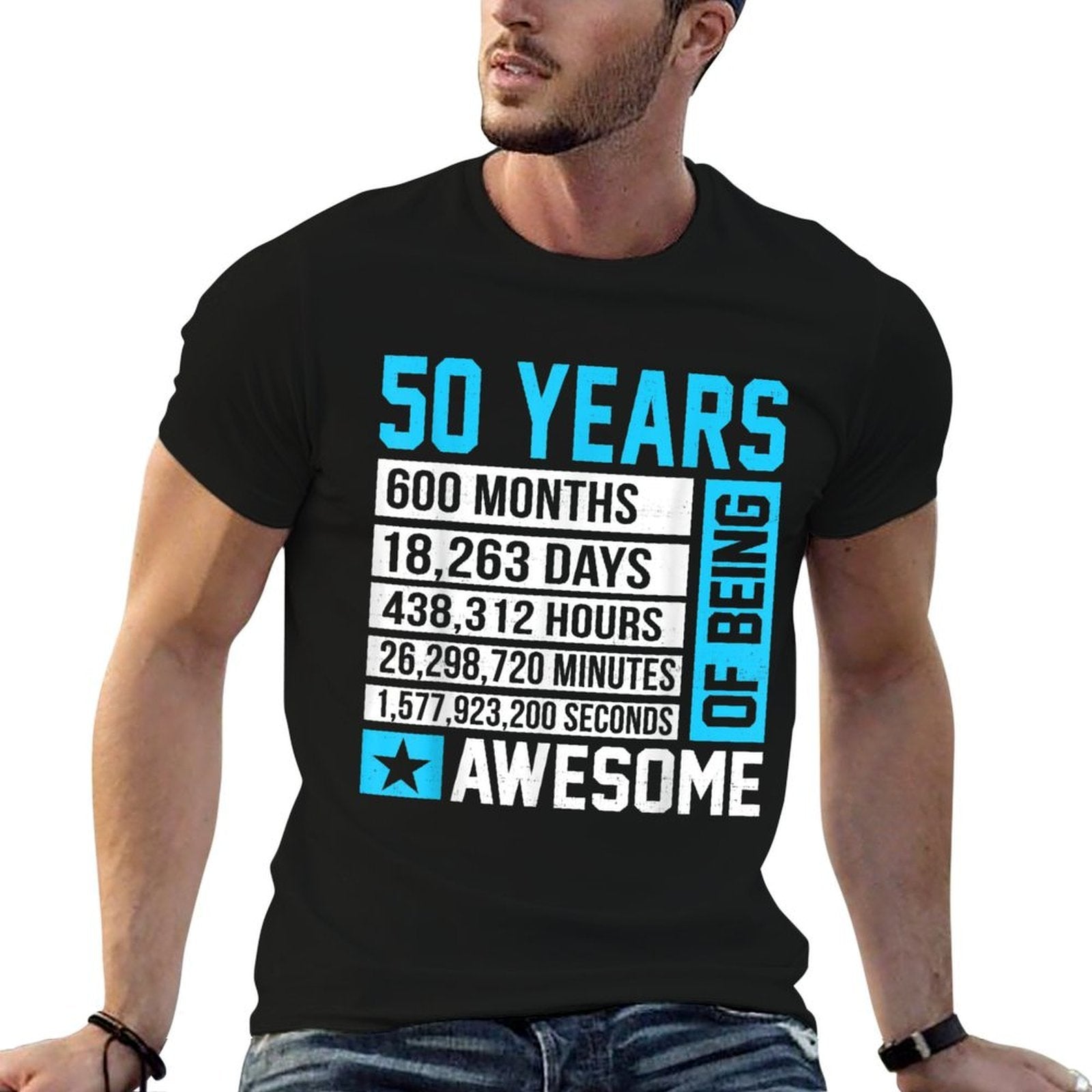 50th Birthday 50 Years of Being Awesome  Cotton T-Shirt