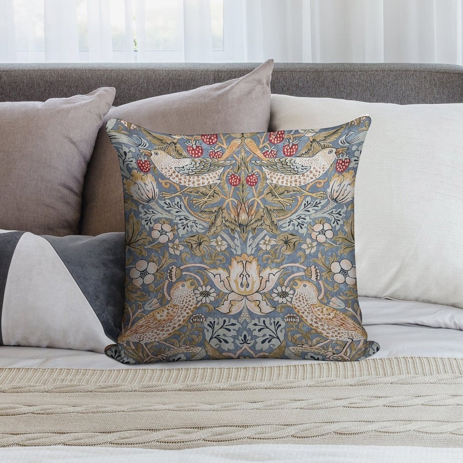 The Strawberry Thief Soft Home Decor Throw Pillow