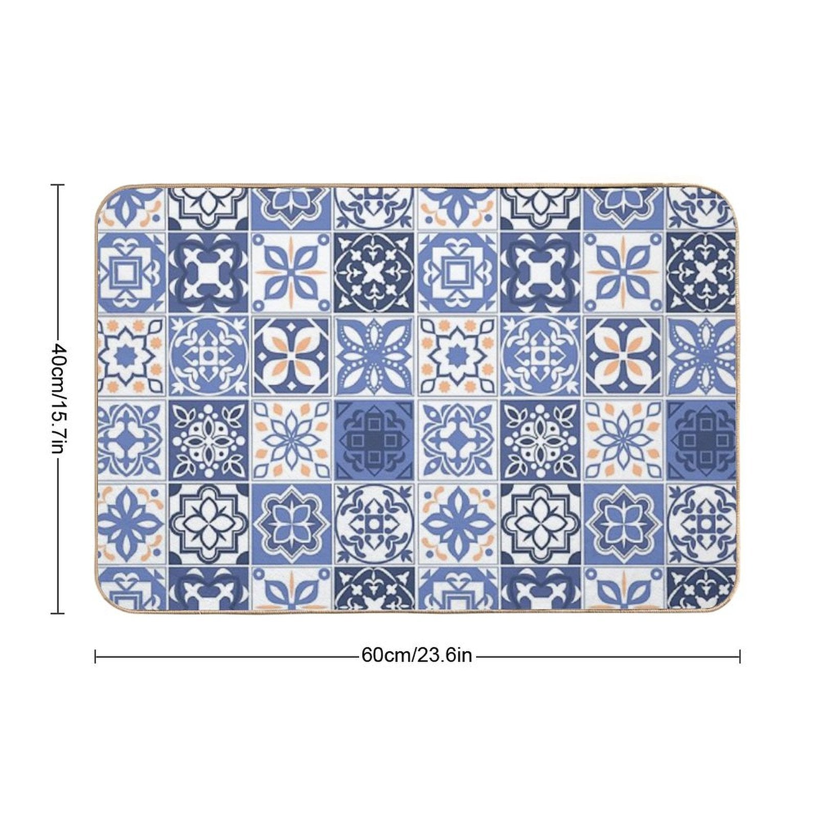 Blue Portuguese Tile  Versatile Bath Mat
