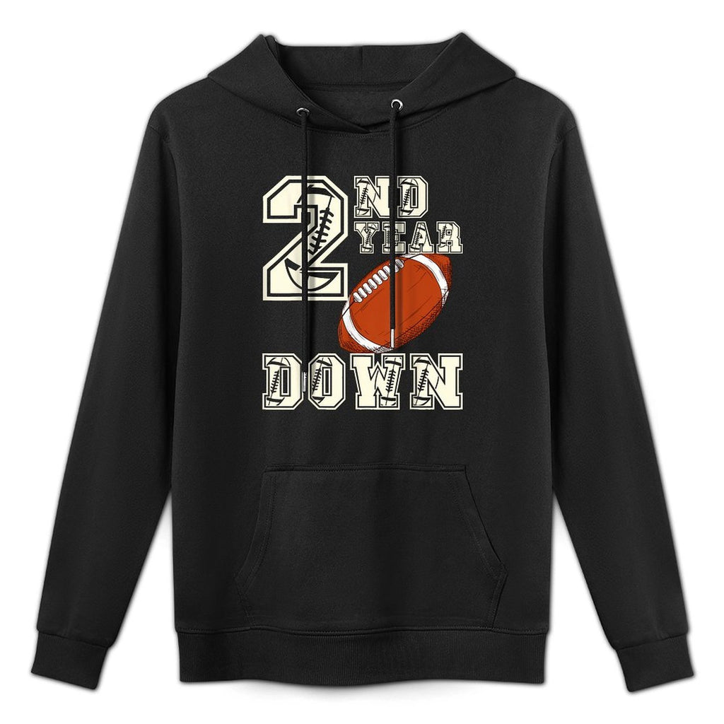 Kids 2nd Year Football Fun for Birthday Boys Touchdown Adjustable Hood Hoodie
