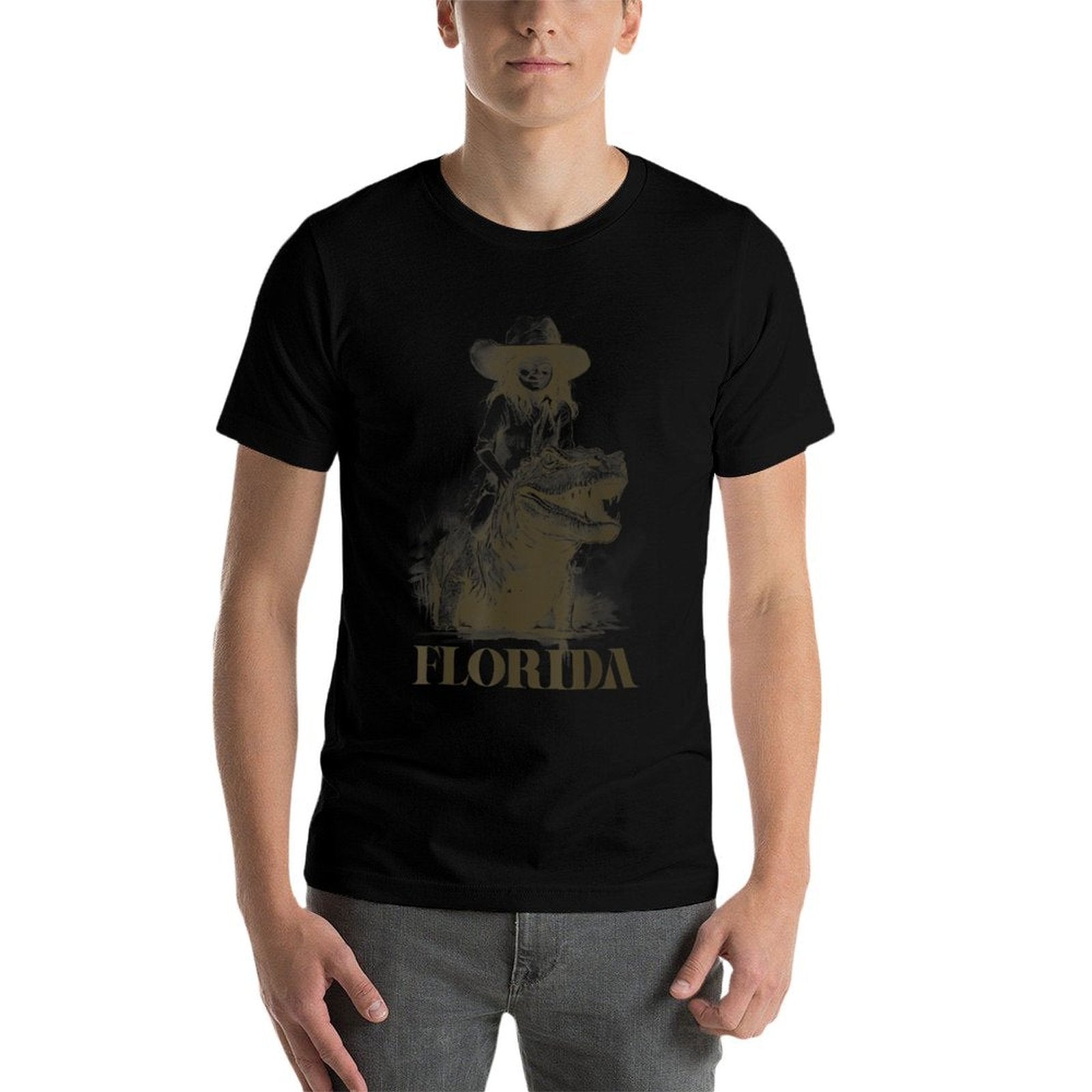 Girl Riding Alligator  Weird Funny Florida Crocodile Meme  Graphic-printed T-Shirt