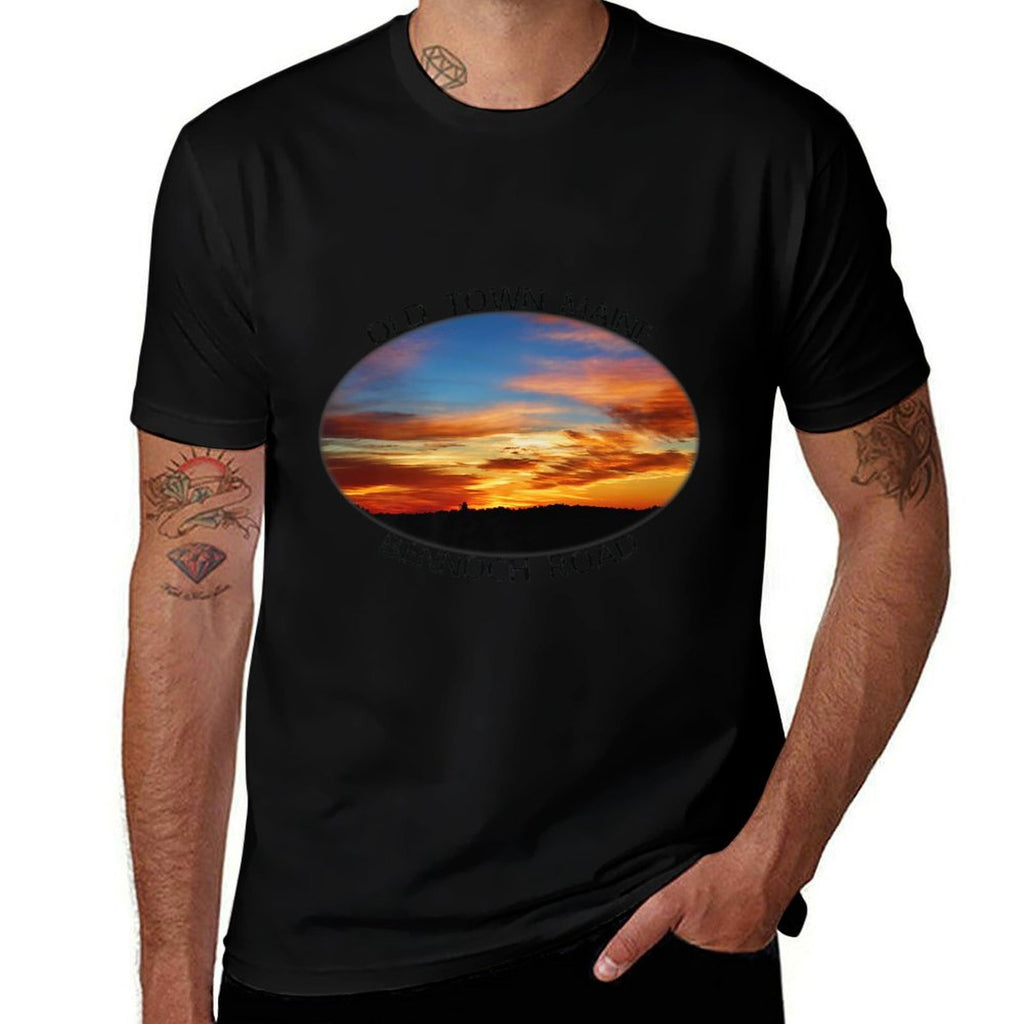 Old Town, Maine Magic Hour Early Morning Twilight Sky Premium  Polyester Blend T-Shirt