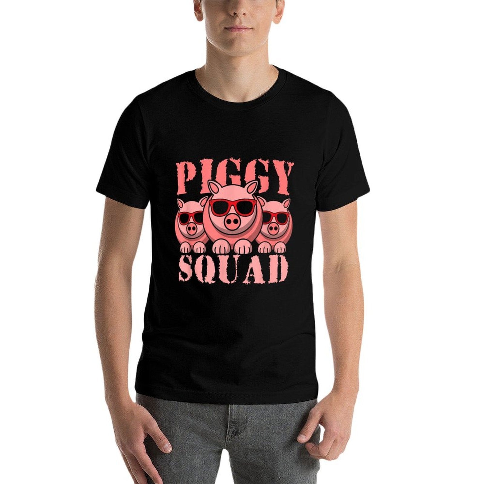 Pigs Lover Pink Animal Piggy Squad Funny Gift Idea for Men  Versatile T-Shirt