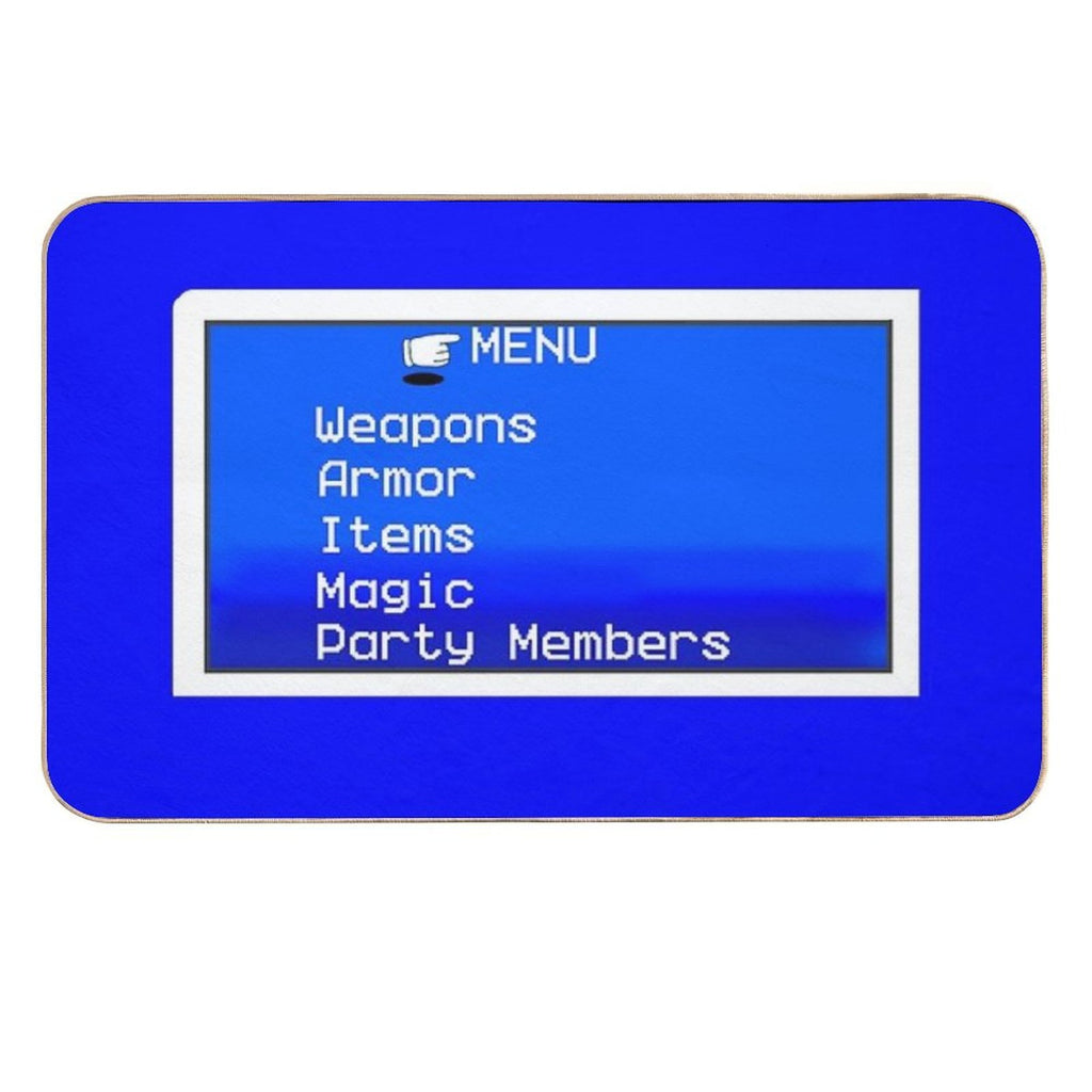 Retro RPG Menu in Classic Blue  High-Traffic Bath Mat