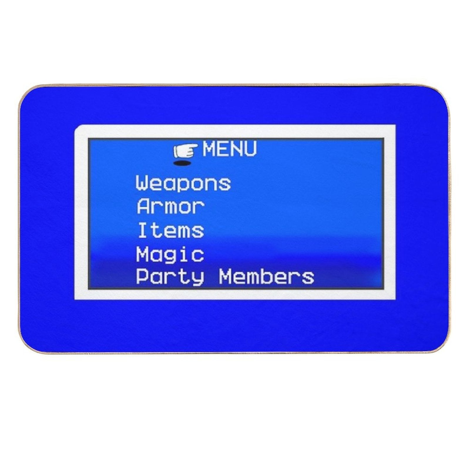 Retro RPG Menu in Classic Blue  High-Traffic Bath Mat