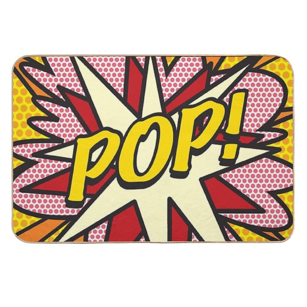 POP Comic Book Pop Art Cool Retro Trendy  Fade-Resistant Bath Mat