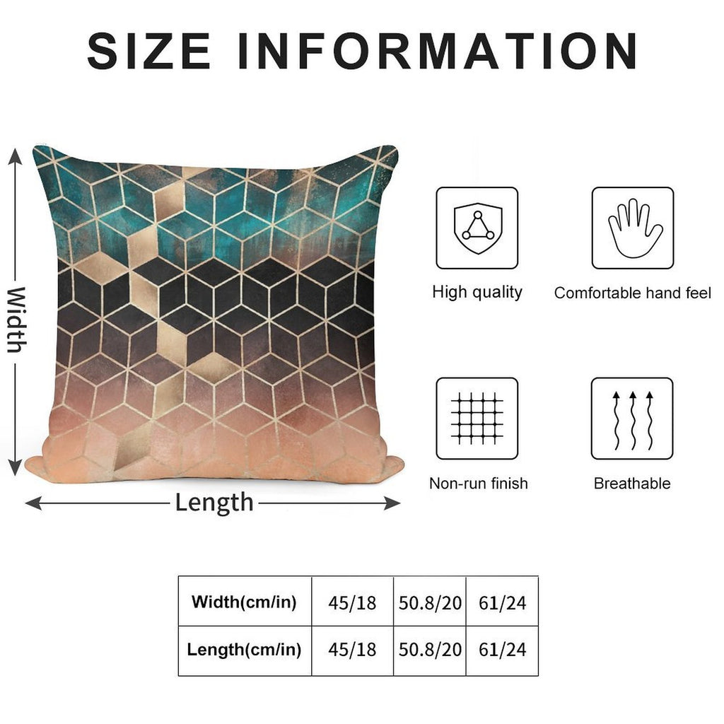 Ombre Dream Cubes Soft Ultra-Soft Texture Throw Pillow
