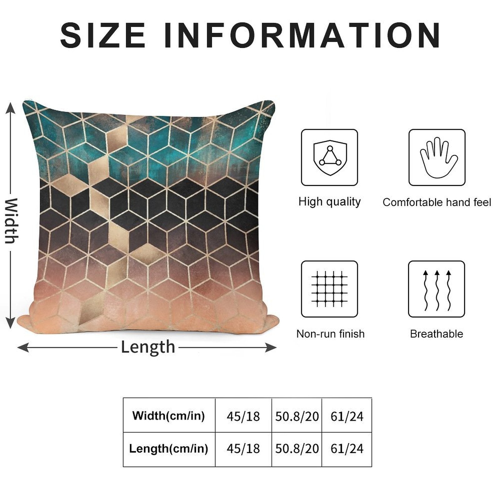 Ombre Dream Cubes Soft Ultra-Soft Texture Throw Pillow