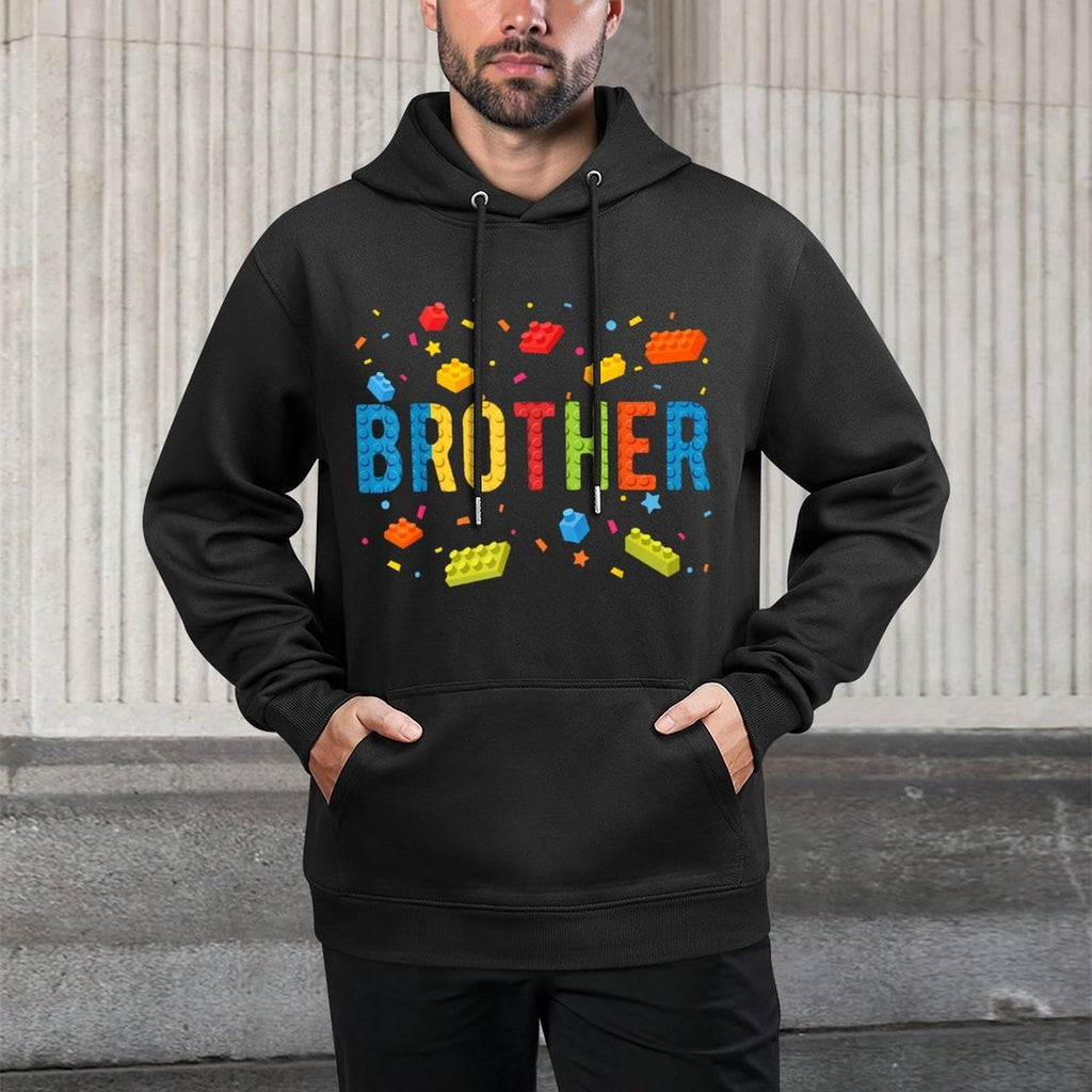 Brother Building Blocks Birthday Boy Medium-Weight Fabric Hoodie