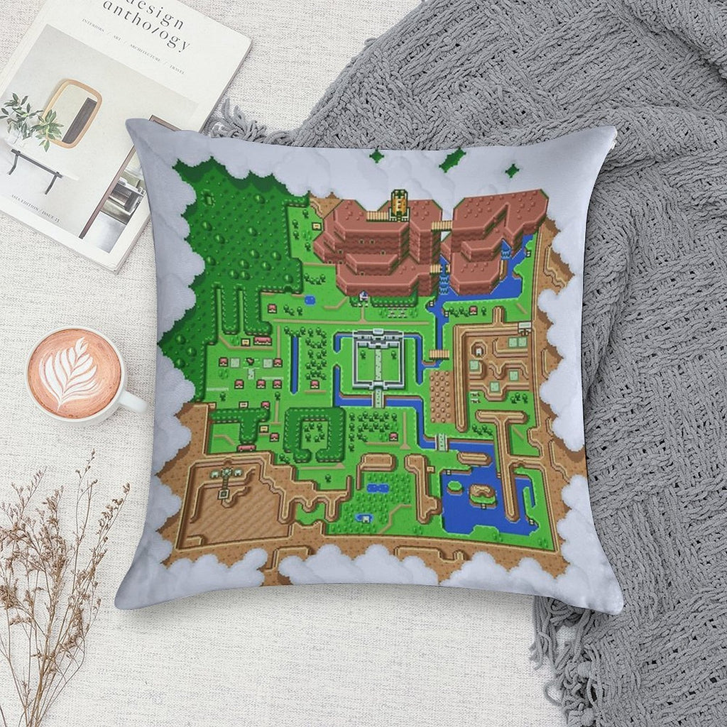 LttP World Map Soft High-Density Material Throw Pillow