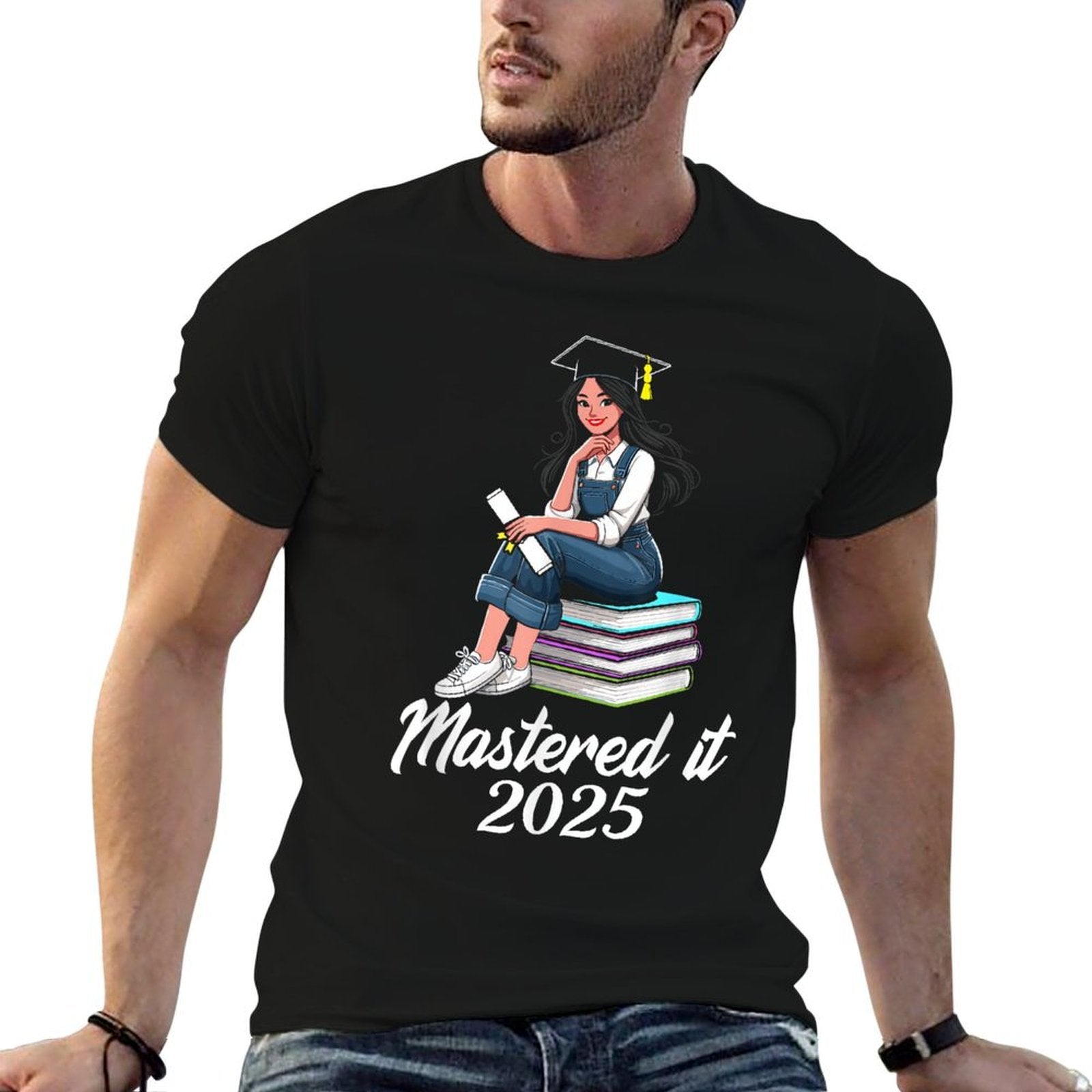 Mastered It 2025 Master Degree Graduation Graduate  Fade-proof Color T-Shirt