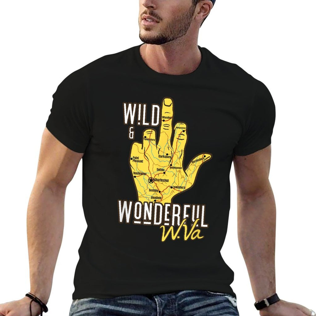 West Virginia Map WV Middle Finger Funny WV Souvenir Graphic  Moisture-wicking T-Shirt