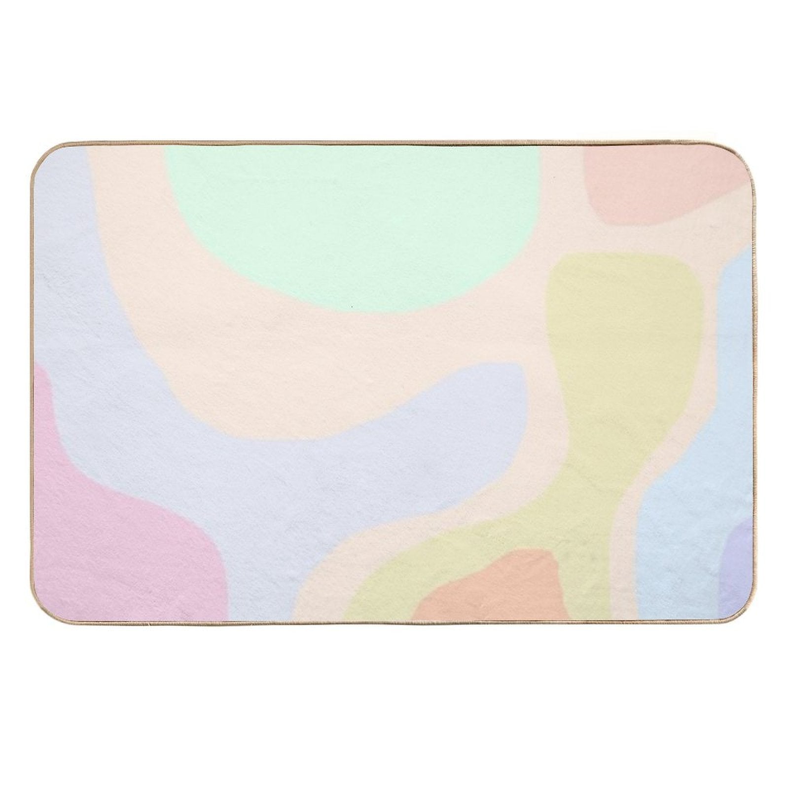 Minimalist Abstract Pastels Geometric Rounded Fun Shapes Tapestry  Fade-Resistant Bath Mat