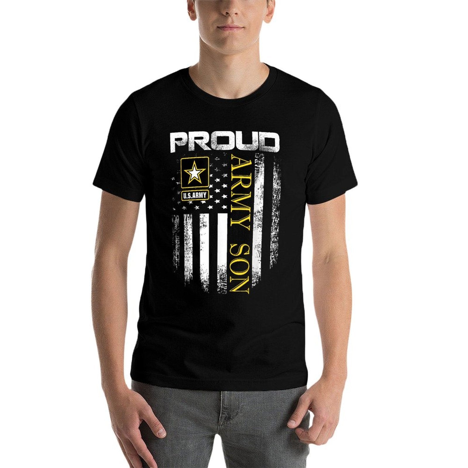 Vintage Proud Army Son With American Gift  Soft T-Shirt