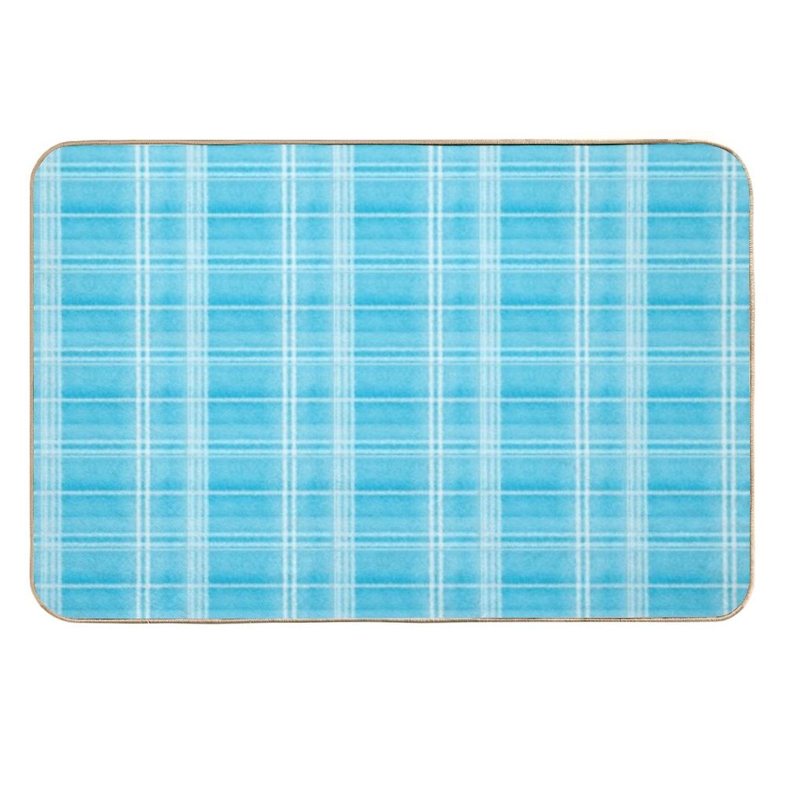 Tartan Ice Blue  Dirt-Trapping Bath Mat