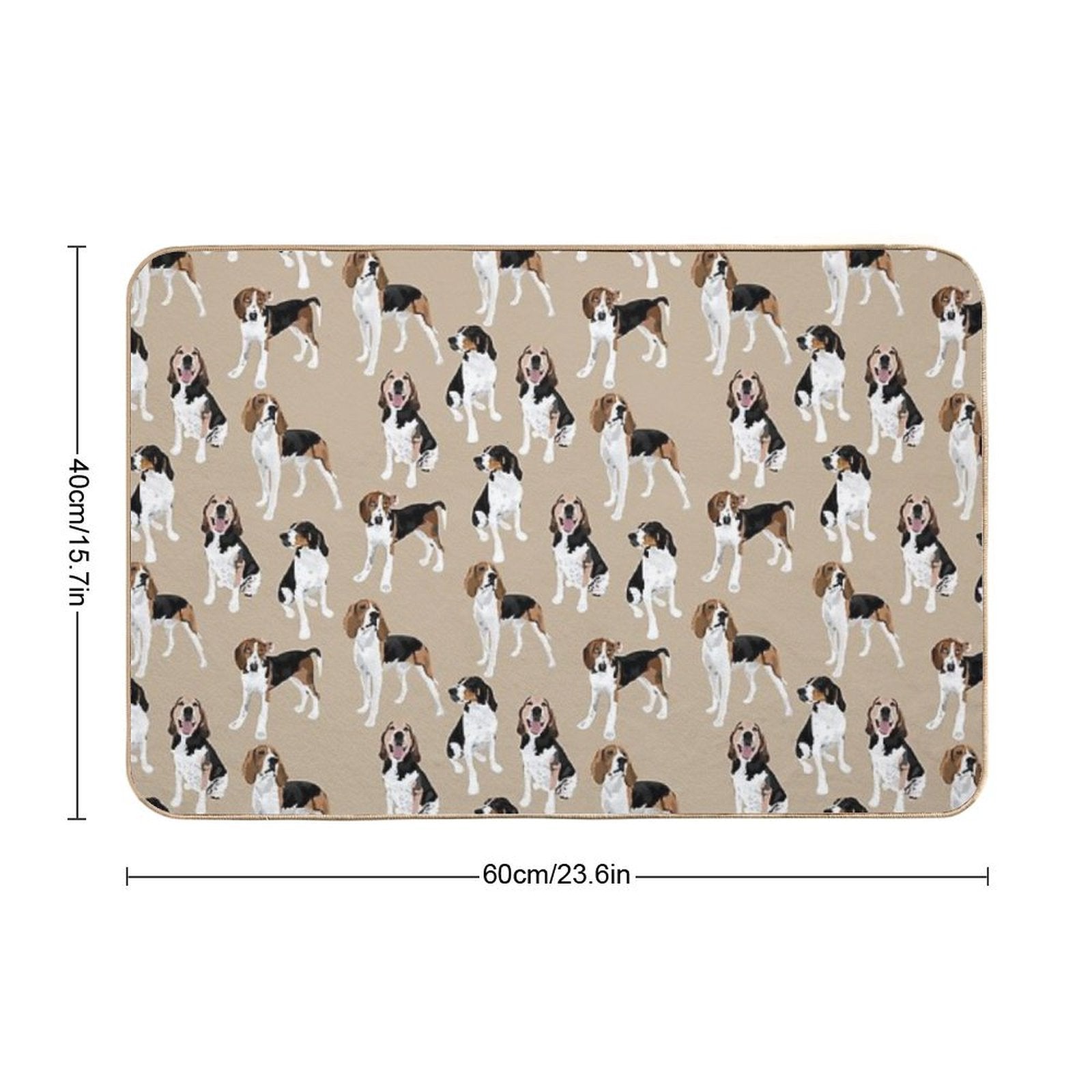 Treeing Walker Coonhound on Tan  Multi-Purpose Bath Mat
