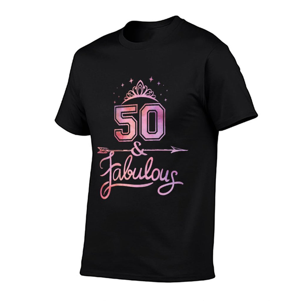 Women 50 Years Old And Fabulous Happy 50th Birthday  Oversized Silhouette T-Shirt