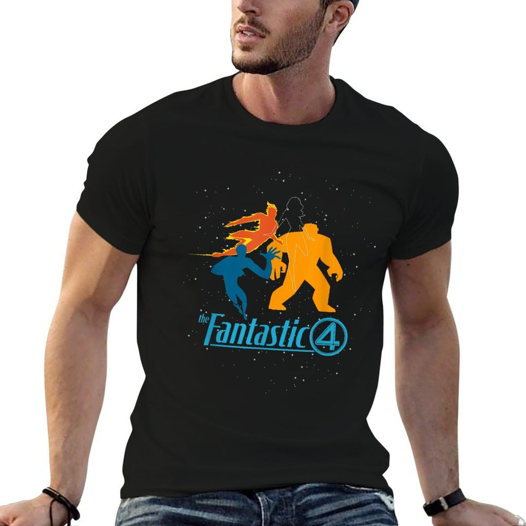 Marvel Studios The Fantastic Four First Steps Team And Logo  Wrinkle-resistant T-Shirt