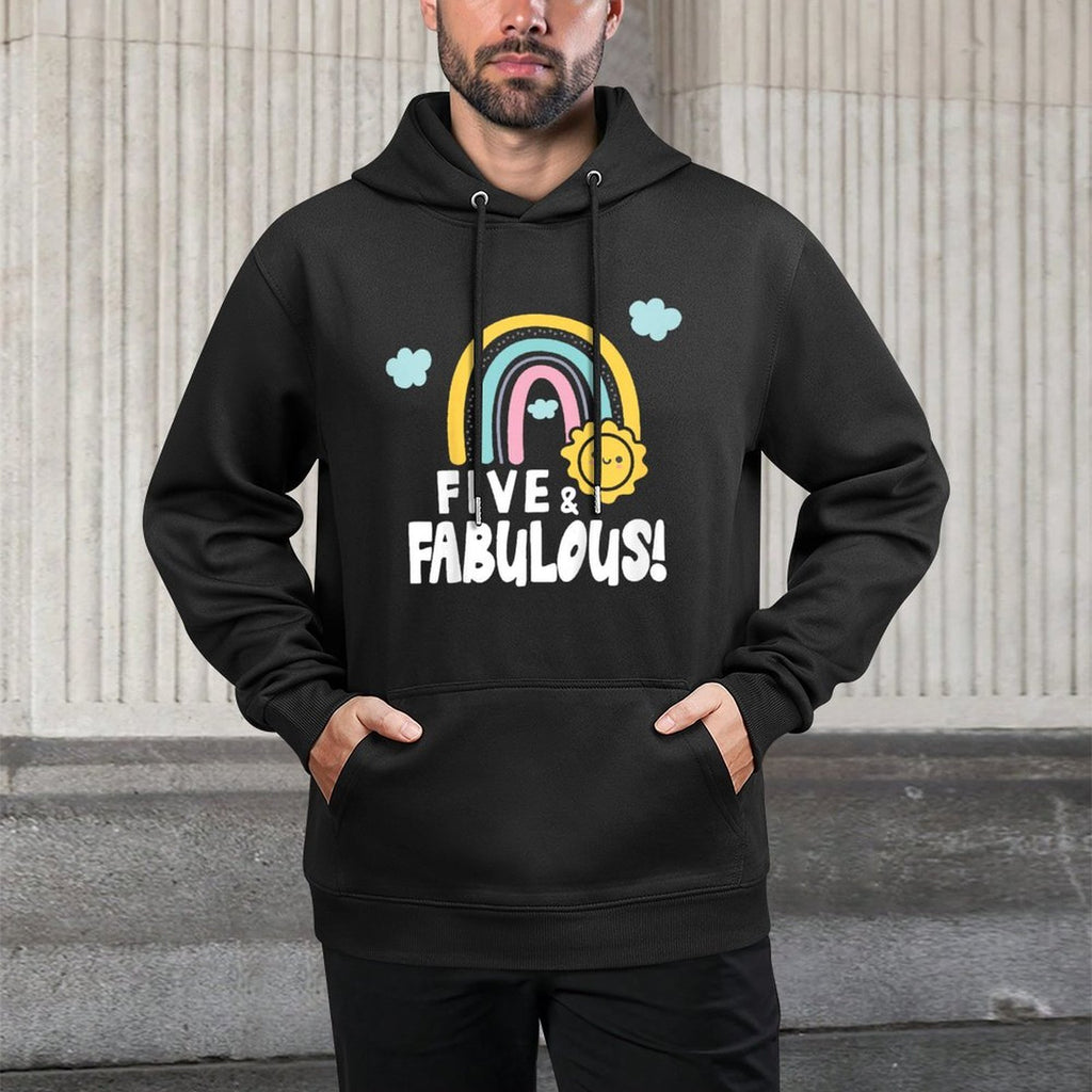 Kids Rainbows & Sunshine Five Year Old 5th Birthday Party All-Day Comfort Hoodie