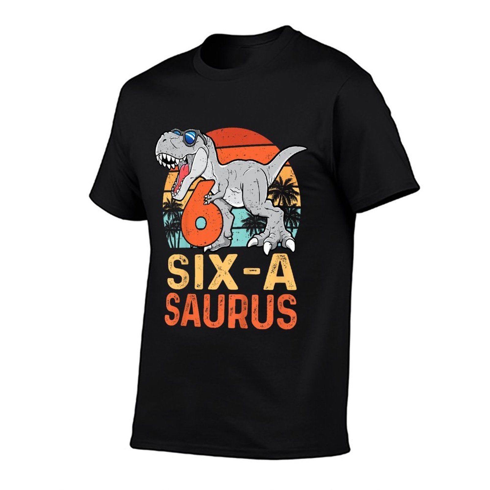 Kids Six A Saurus Rex 6th Birthday Dinosaur 6 Year Old Boys  Vintage-inspired T-Shirt