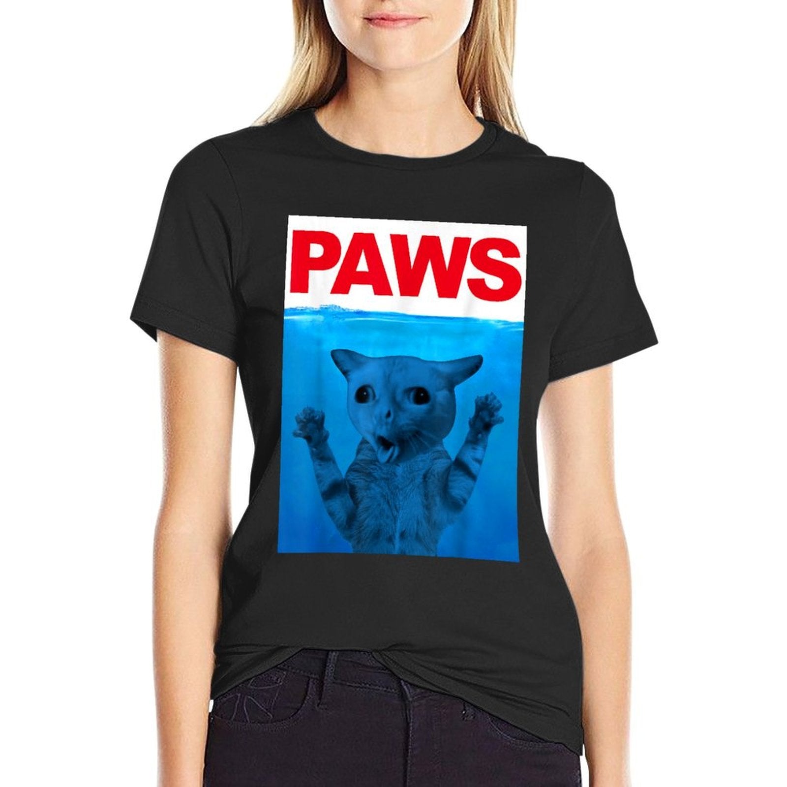 Paws Cat Meme Humor Funny Kitty Lover Funny Cats Dads Mom  Relaxed-fit T-Shirt