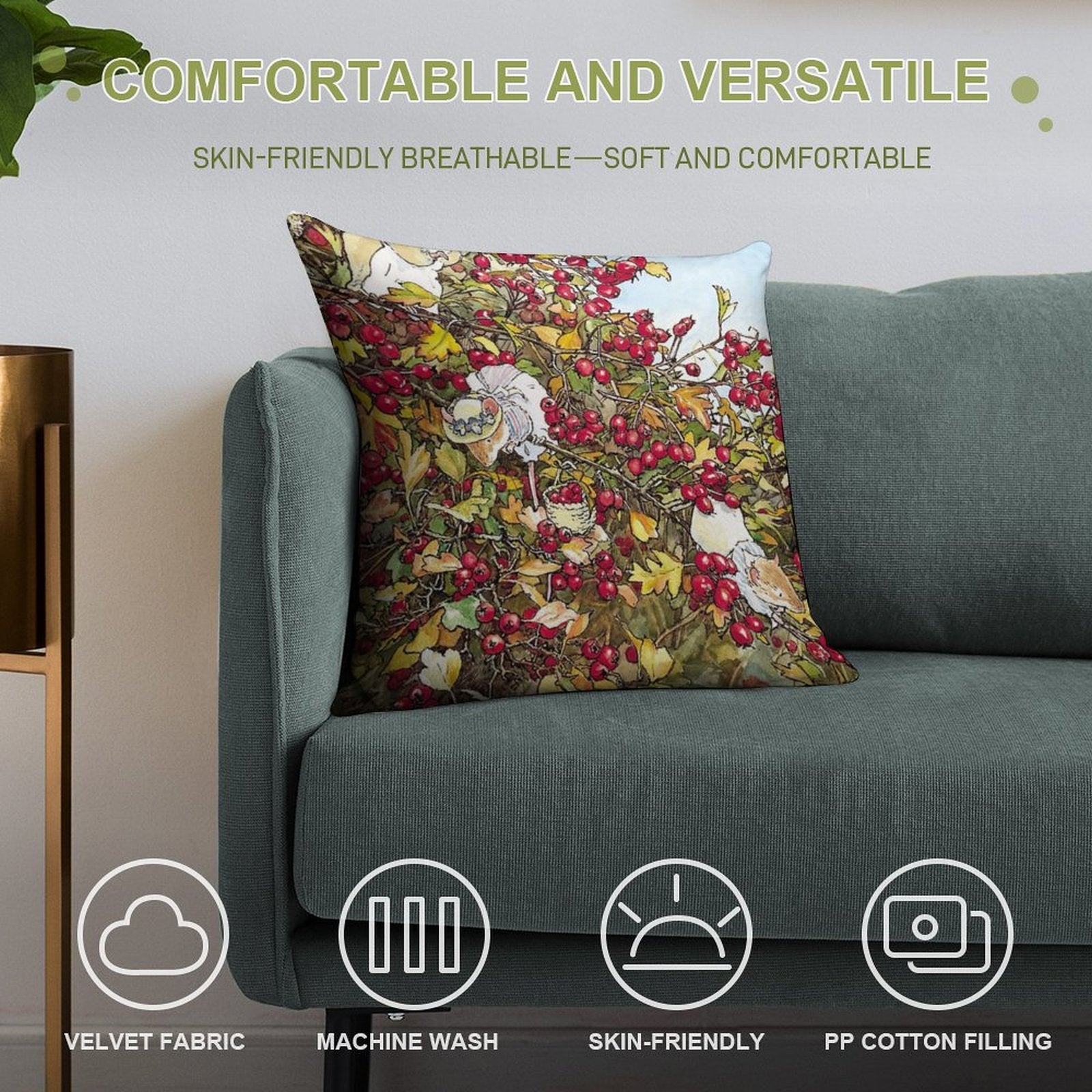 The Blackthorn Bush Soft Shrink-Resistant Throw Pillow