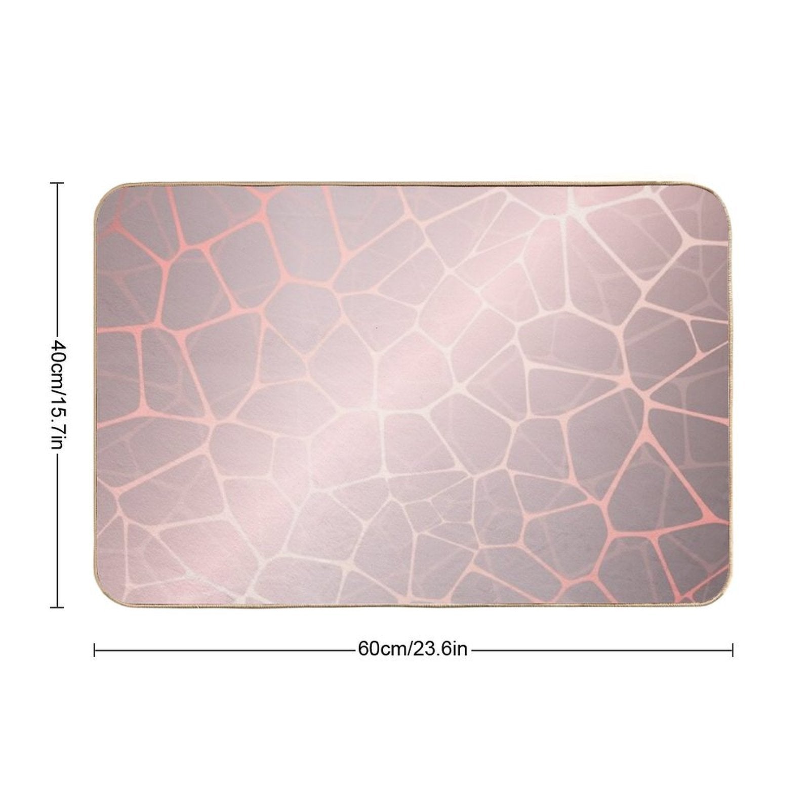 Rose Gold Abstract Shapes  Easy To Clean Bath Mat