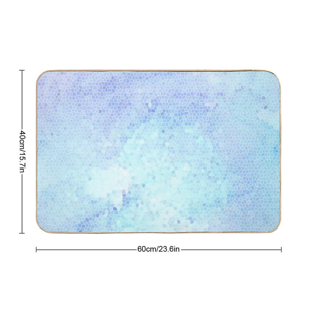 Periwinkle Modern Mosaic Durable Bath Mat