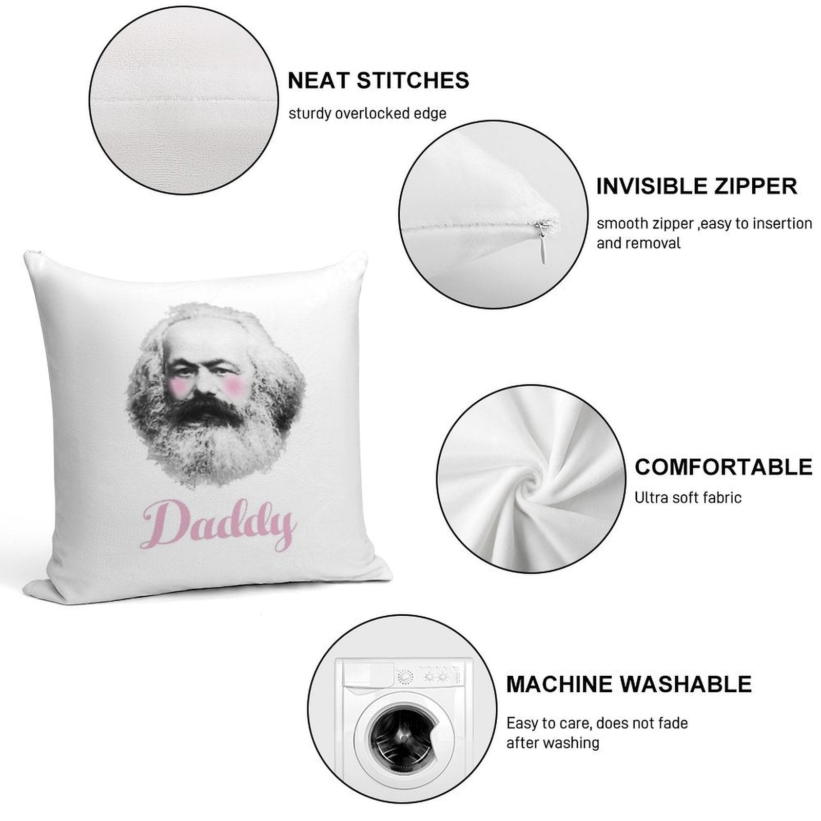 Daddy Karl Soft Home Decor Throw Pillow