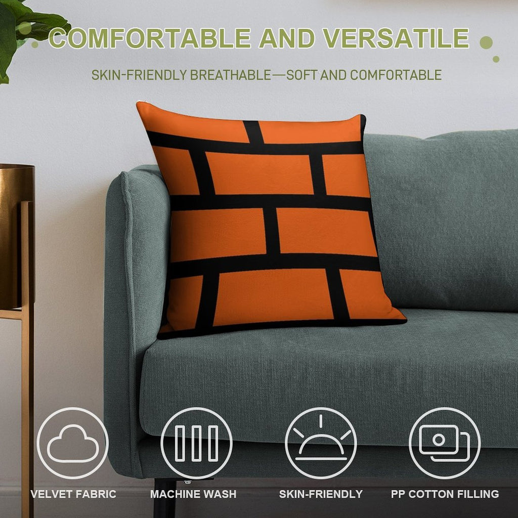 Brick Smash Soft Fade-Resistant Throw Pillow