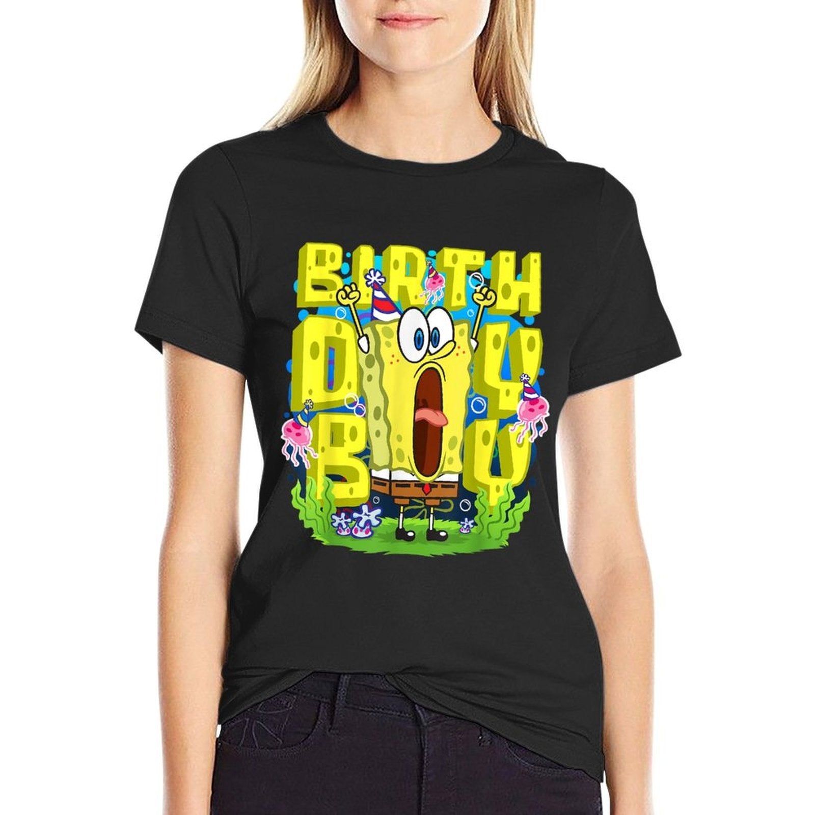 Mademark X SpongeBob SquarePants - SpongeBob SquarePants Birthday Boy Funny Boys Birthday  Heathered Texture T-Shirt