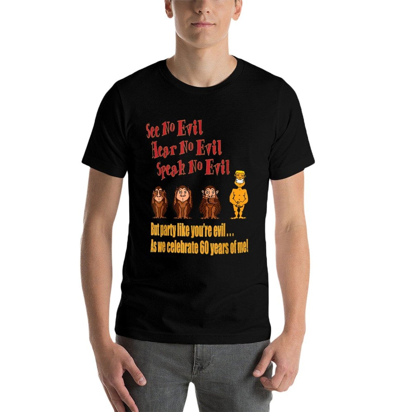 Funny 60th Birthday Party - Fun 60th Birthday Monkey  Tagless Design T-Shirt