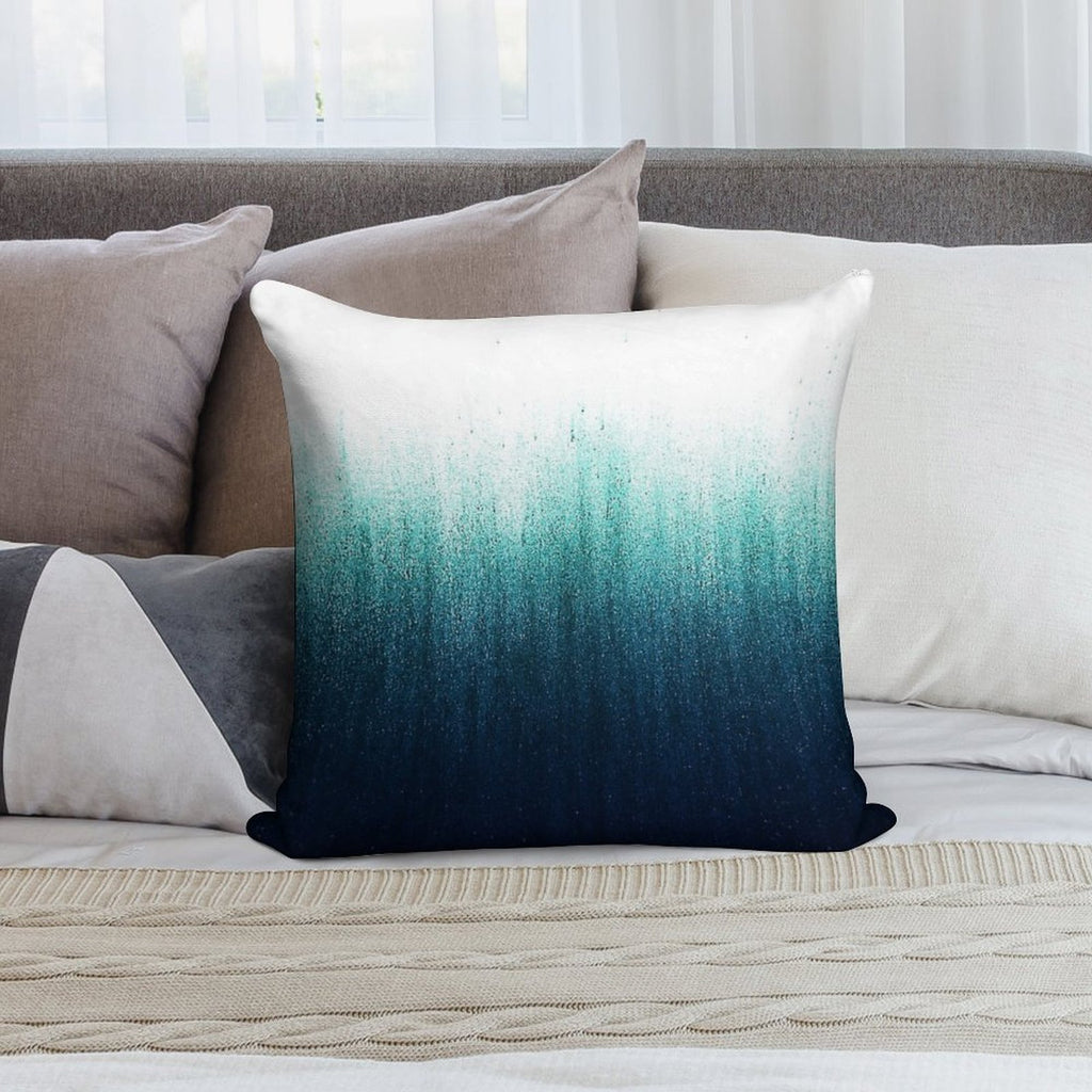 Teal Ombre Soft Decorative Cover Throw Pillow