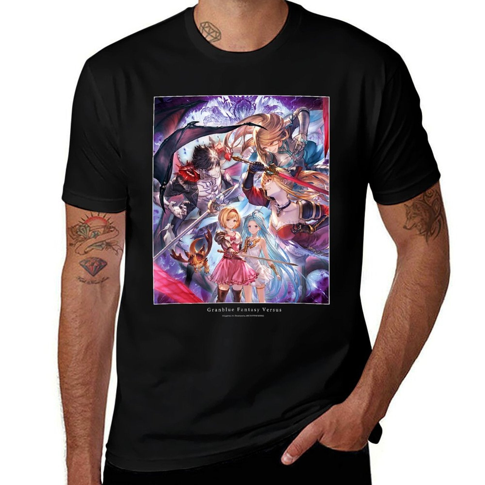 Cygames, Inc. Granblue Fantasy Versus Legendary Edition Black Small Modern Classic Fit  Eco-friendly Material T-Shirt