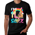 I'm 11 Year Old Capy Happy Birthday To Me 11th Bday Capybara  Rolled Sleeves T-Shirt