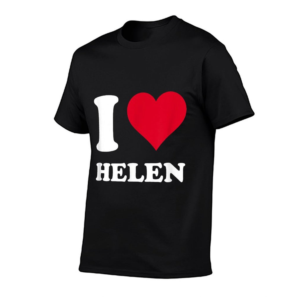 Red Heart I Love Helen  Oversized Silhouette T-Shirt