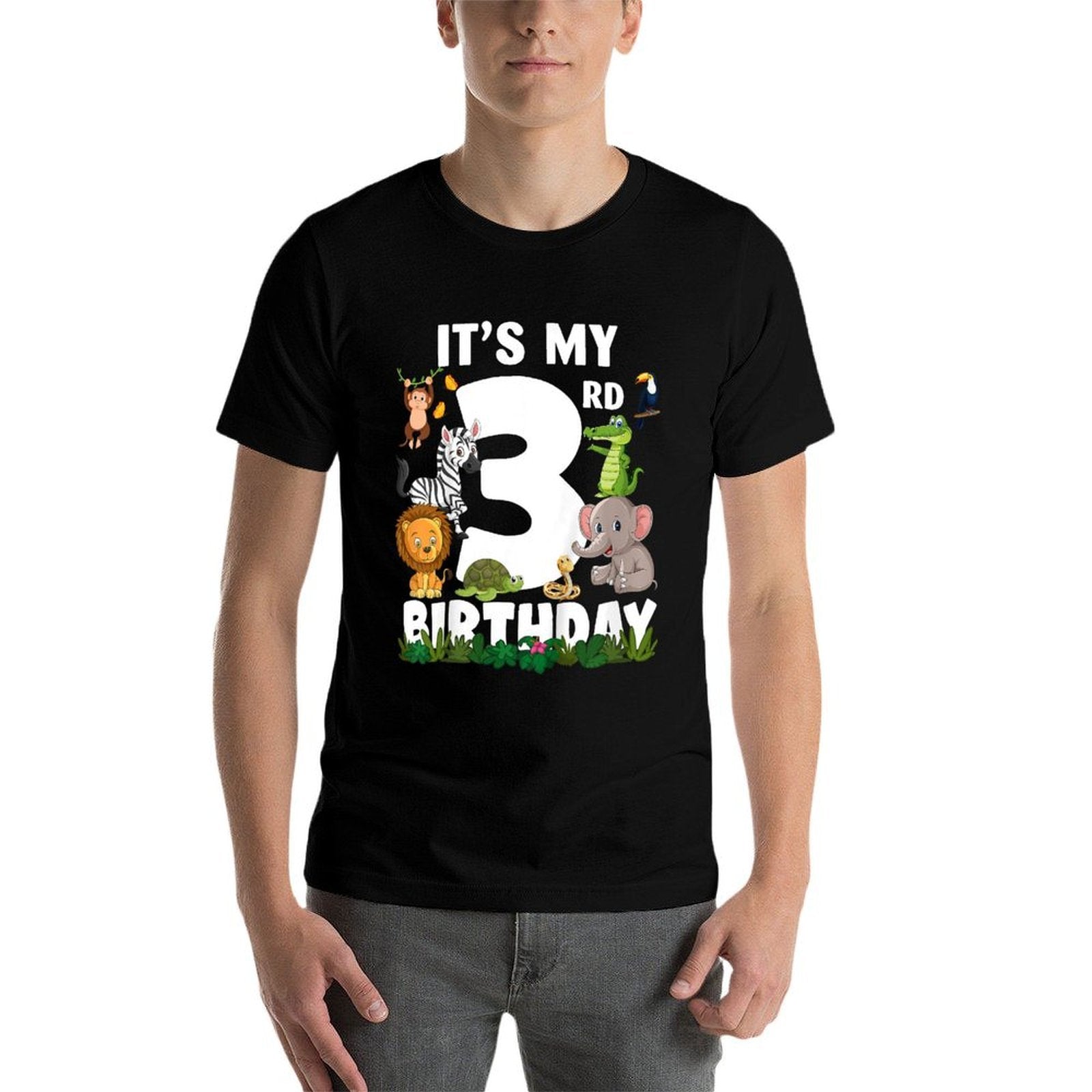 It's My 3rd Birthday Zoo Jungle Safari 3 Years Old Birthday  Graphic-printed T-Shirt