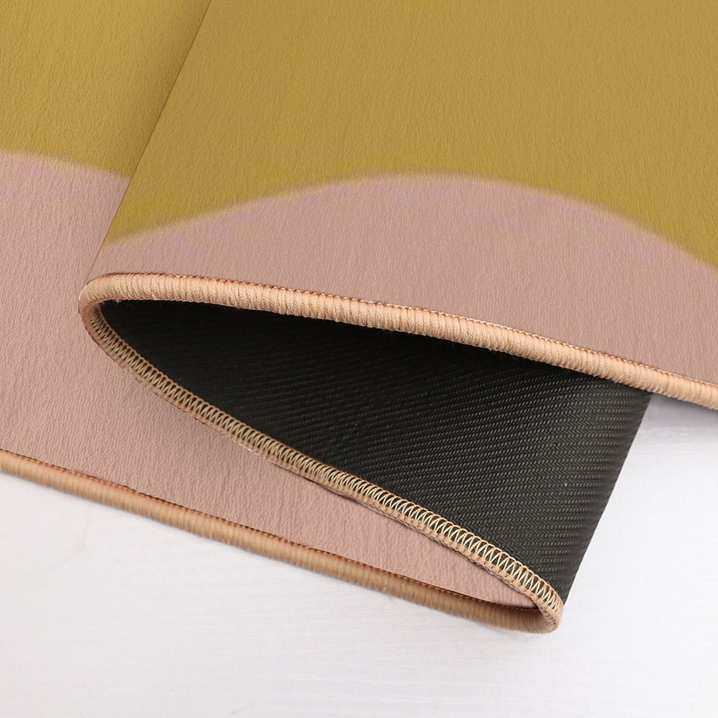 Retro Waves Minimalist Pattern Rust, Blush Pink, Gray, Navy Blue, And Mustard Gold  Anti-Trip Bath Mat