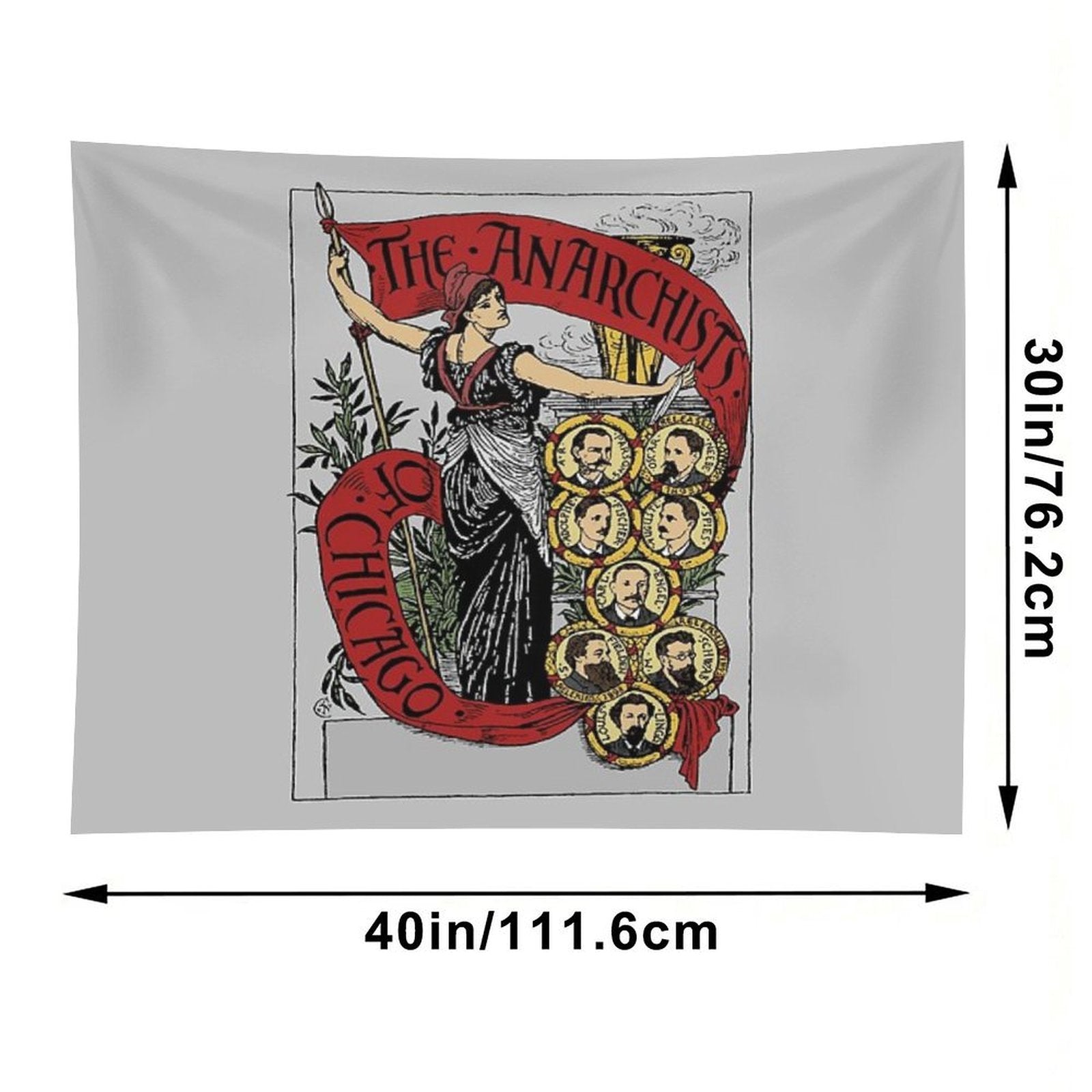 Anarchists of Chicago In Color - Haymarket Riot, Labor History, Socialist, Socialism, Leftist Tapestry