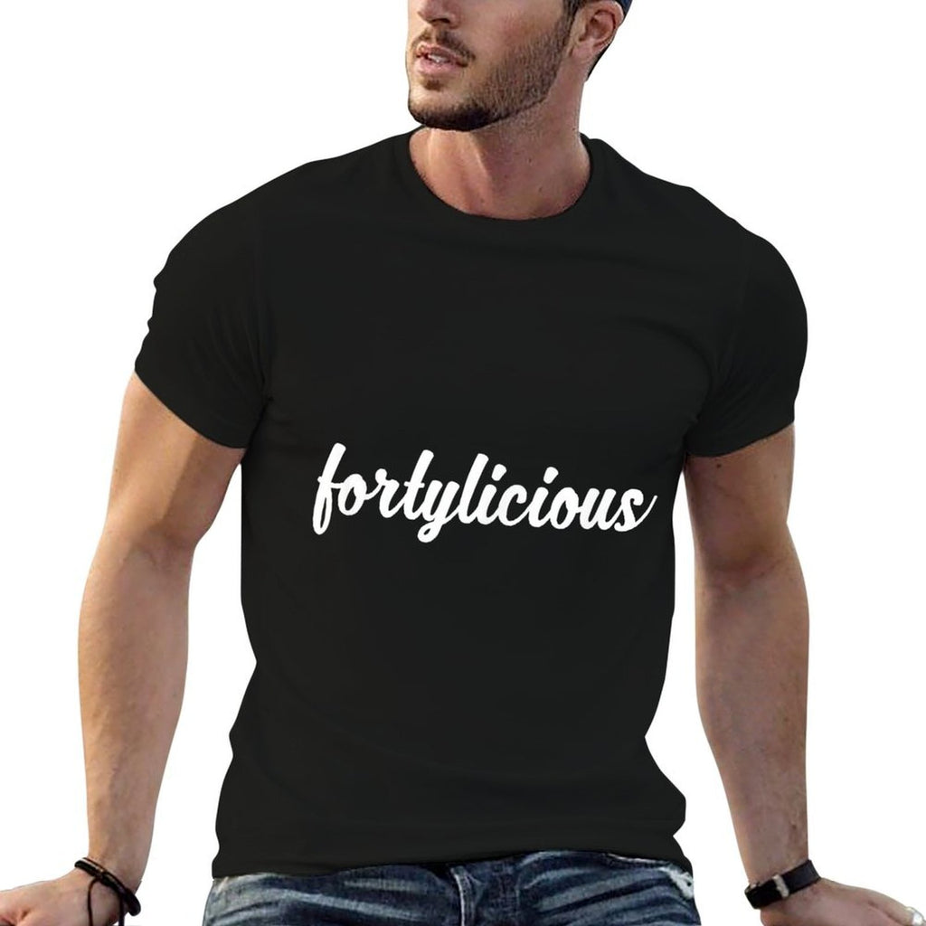 40th Birthday Fortylicious Forty  Oversized Silhouette T-Shirt