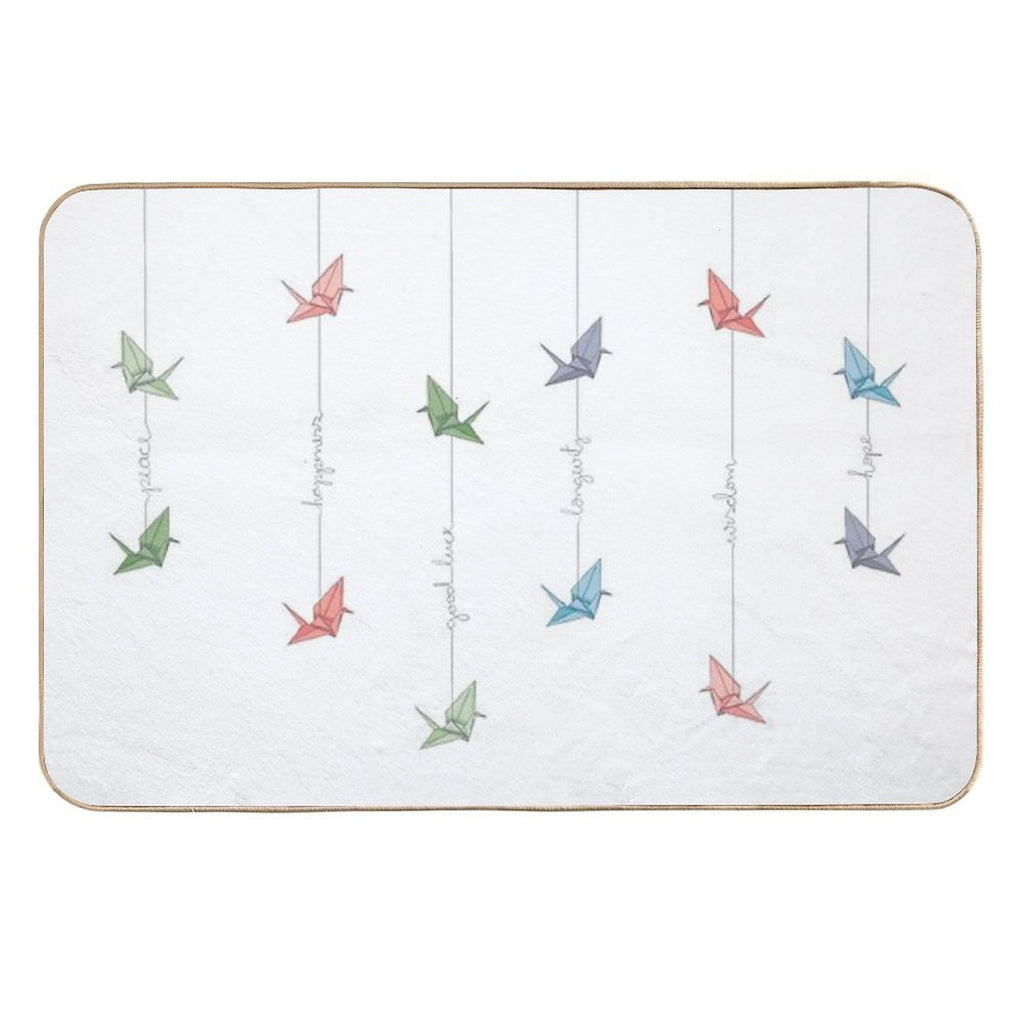 All I Wish for You - Tsuru's Symbolism  Dirt-Trapping Bath Mat