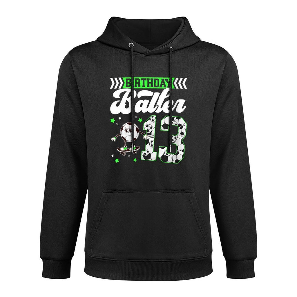 Womens 13th Soccer Birthday Party Thirteen Year Old Soccer Player Customizable Surface Hoodie