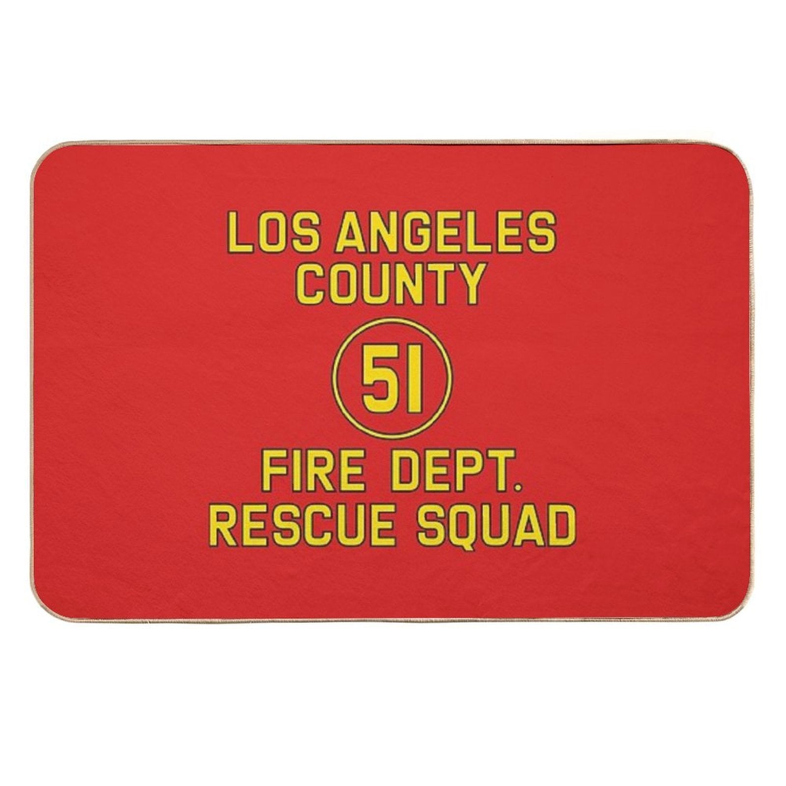 Emergency Squad 51 Side of Truck Reproduction Logo Durable Bath Mat