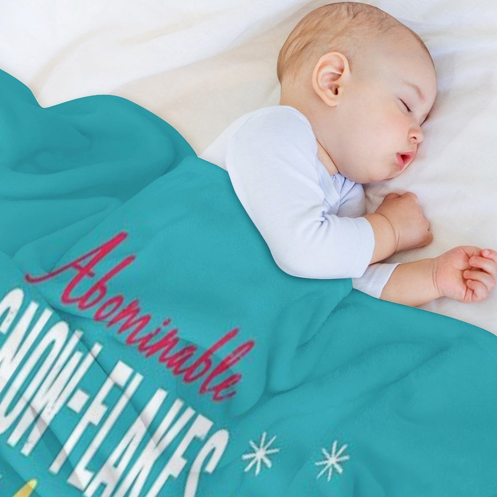 Abominable Snowflakes Plush Throw Blanket