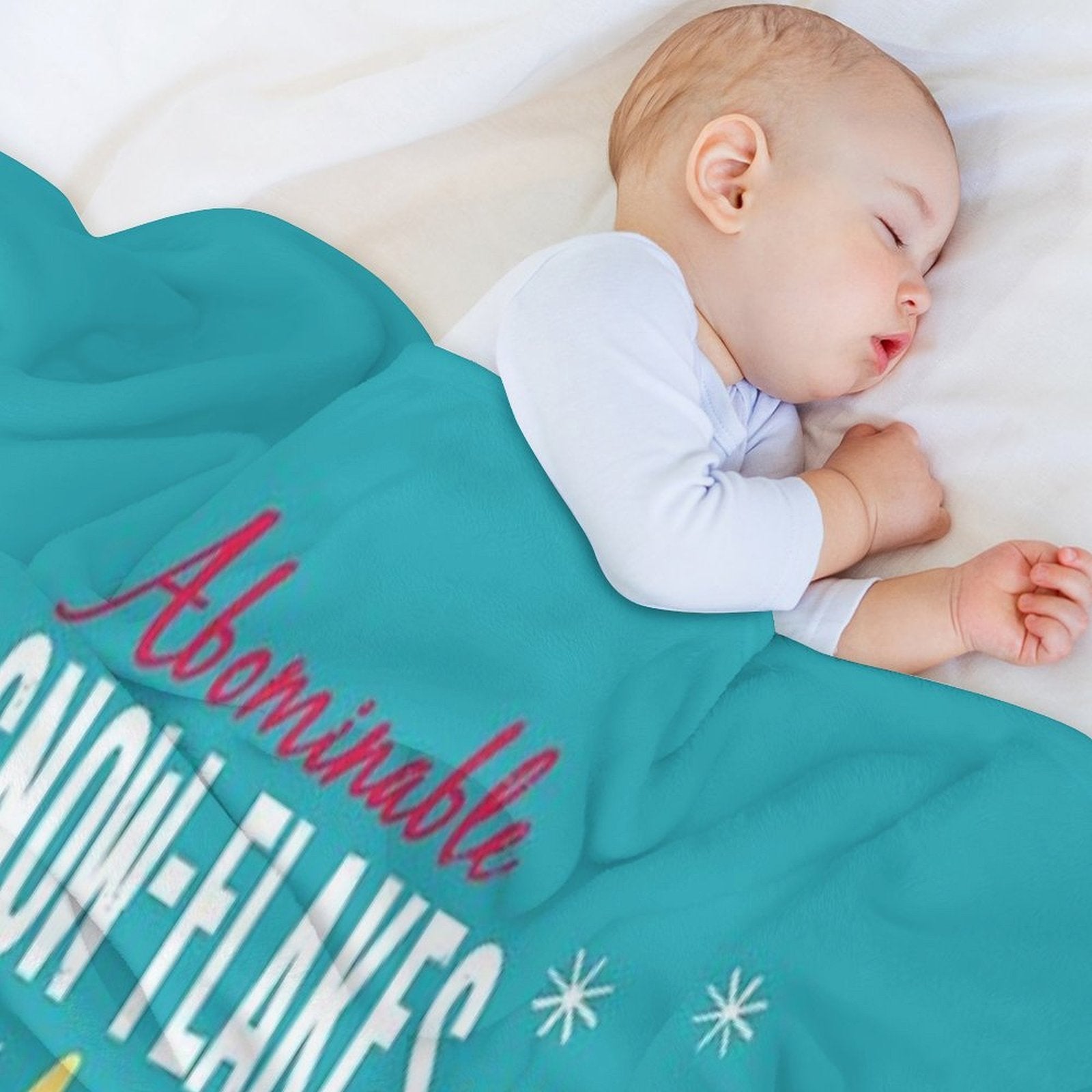 Abominable Snowflakes Plush Throw Blanket