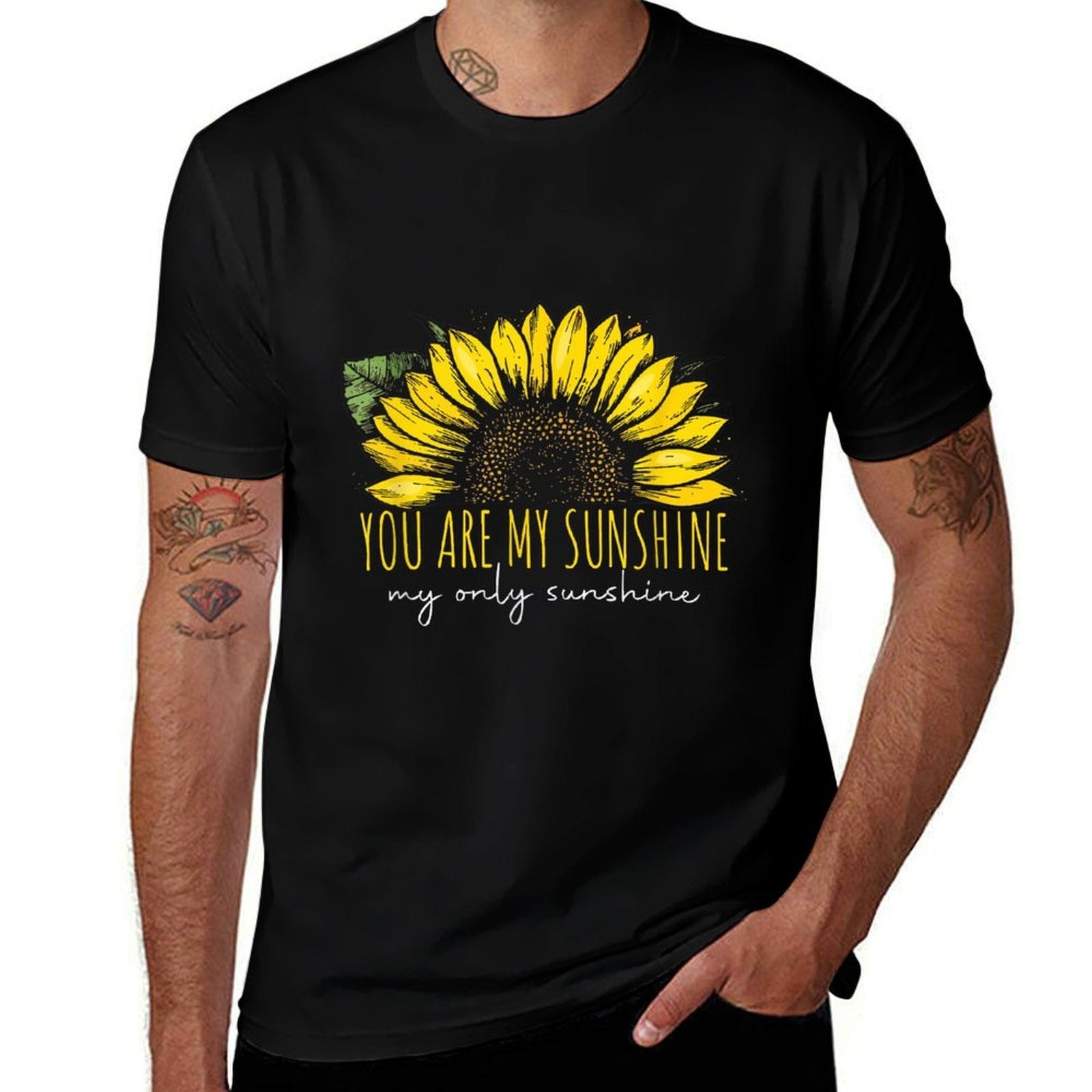 You Are My Sunshine Women Summer Vintage Retro Sunflower  High-quality Stitching T-Shirt