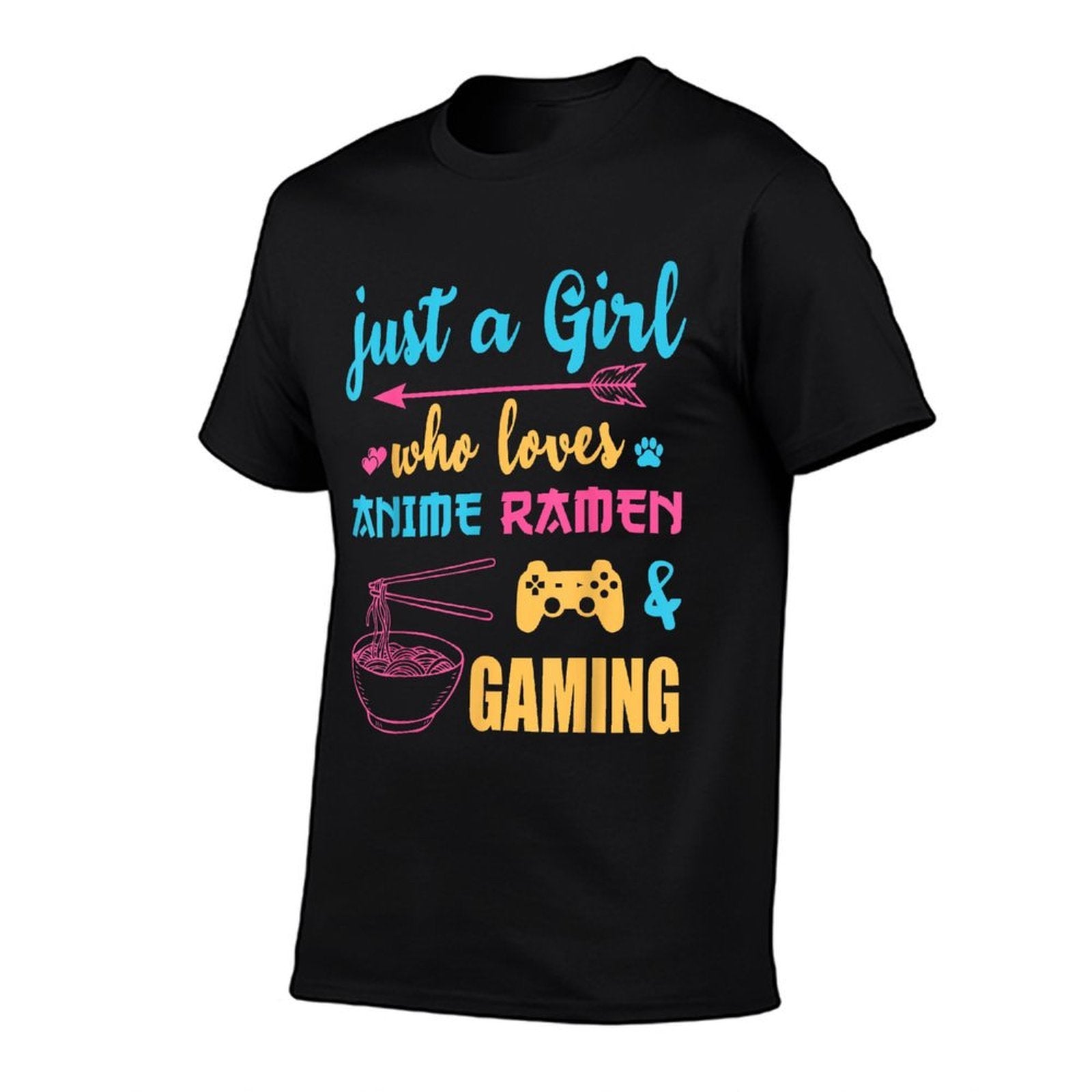 Just A Girl Who Loves Anime Ramen And Gaming Tee  Breathable T-Shirt