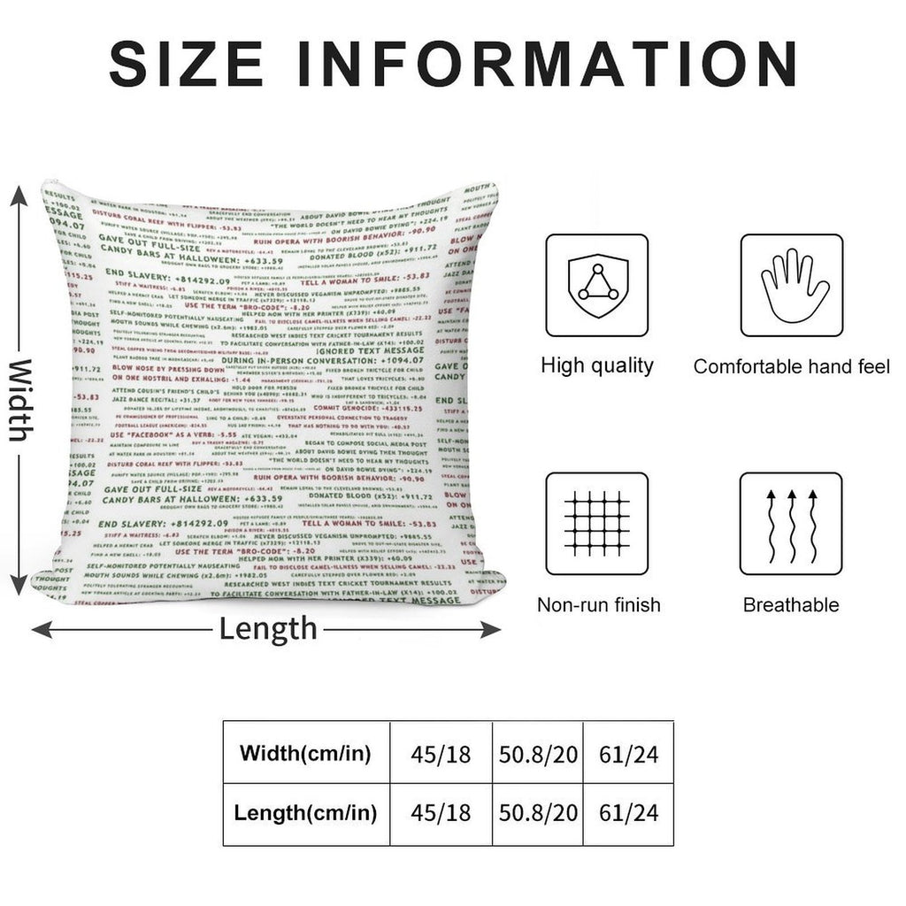 Point System The Good Place Soft Short Plush Fabric Throw Pillow